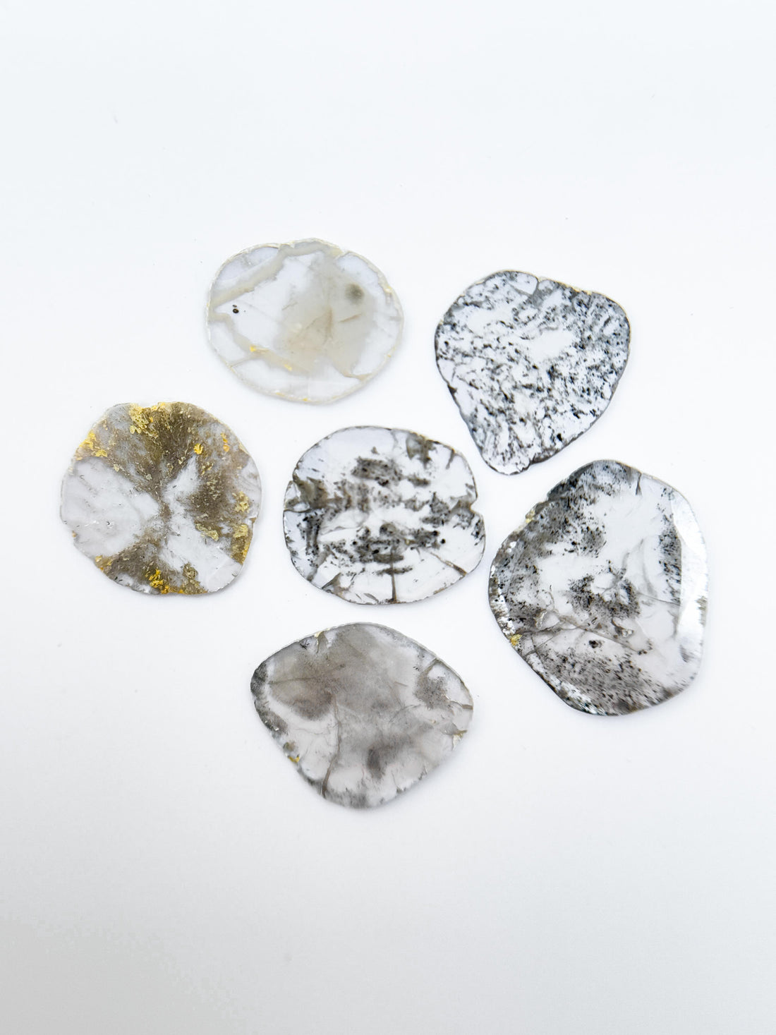 2.54 Ct Slice Rose Cut Grey Natural Salt and Pepper Diamond