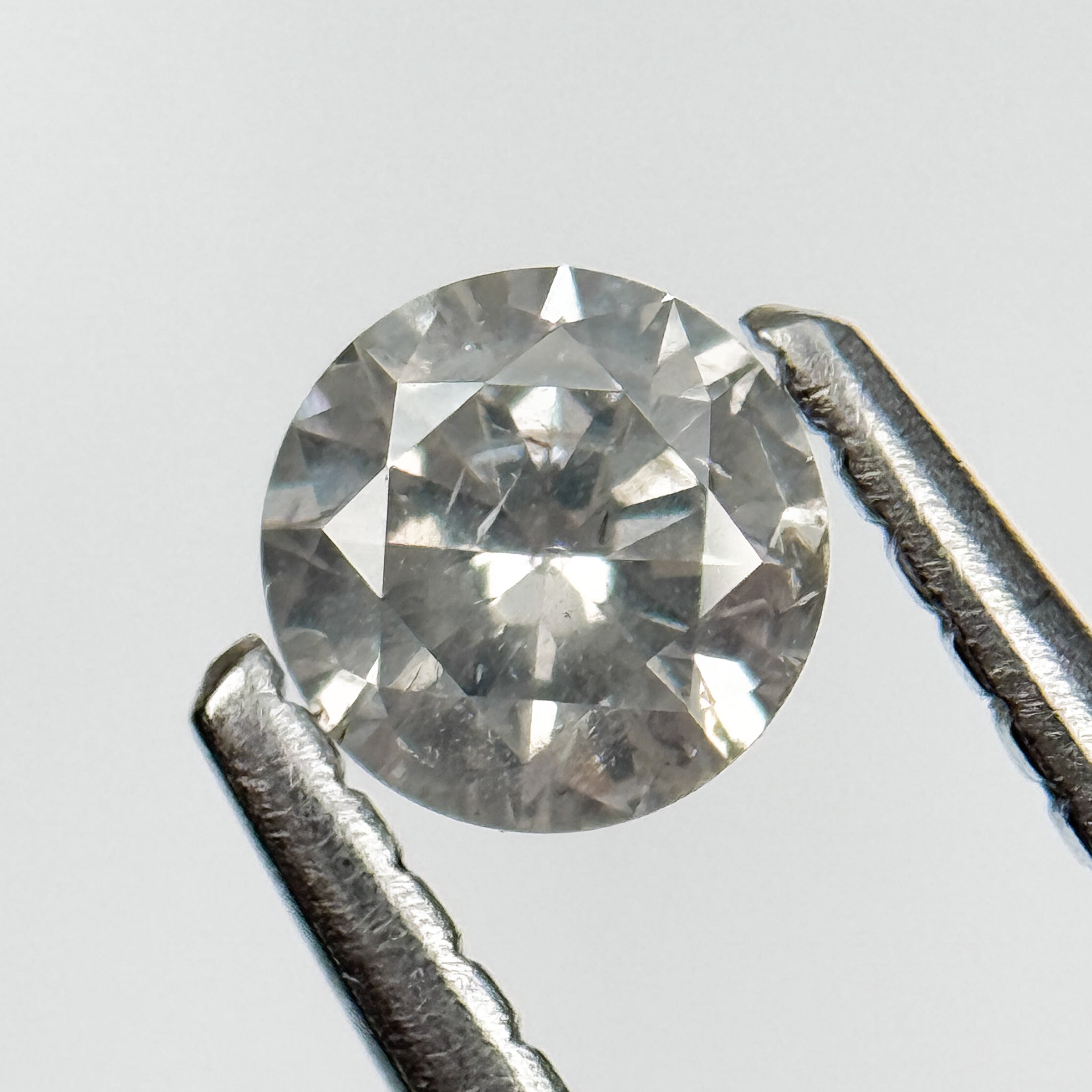 0.32 Ct Round Brilliant Cut Grey Natural Salt and Pepper Diamond