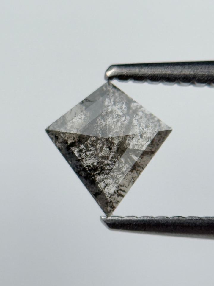 0.45 Ct Kite Rose Cut Grey Natural Salt and Pepper Diamond