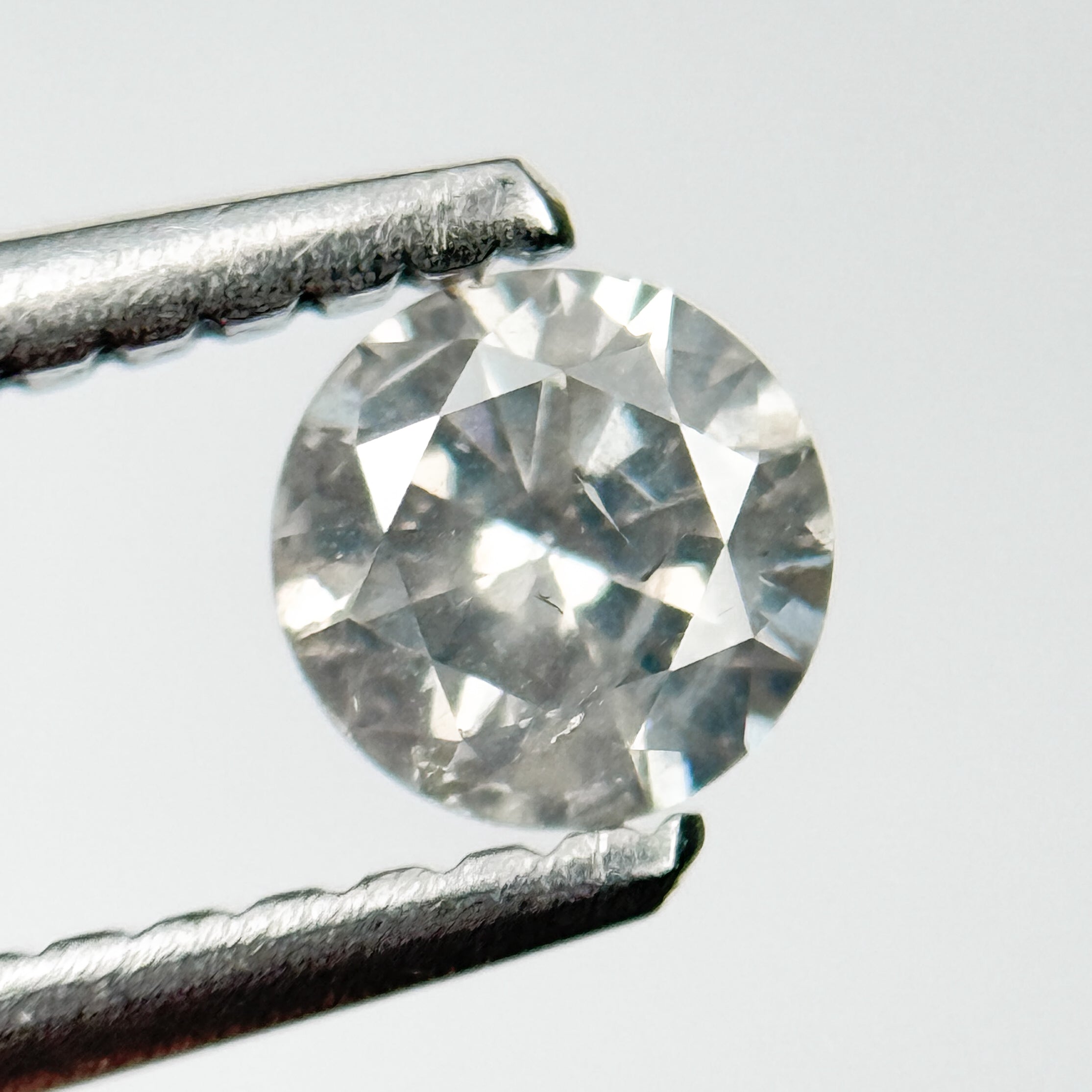 0.32 Ct Round Brilliant Cut Grey Natural Salt and Pepper Diamond