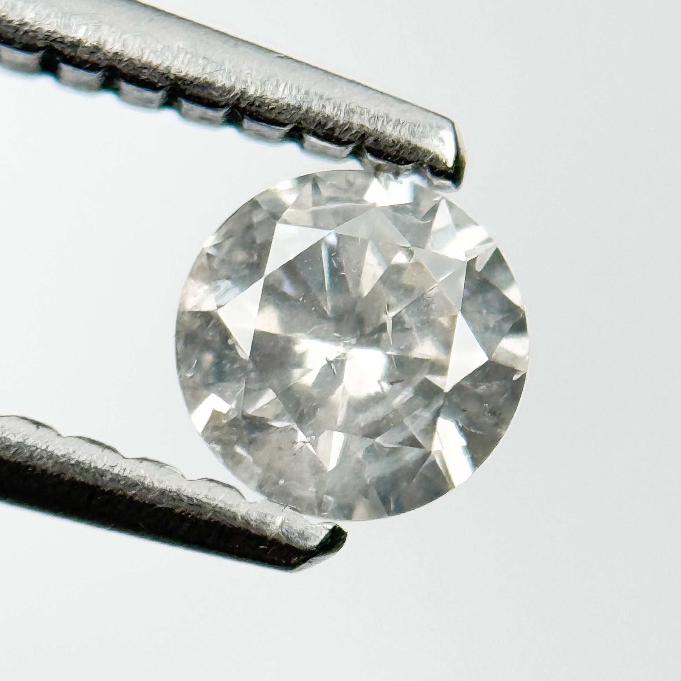 0.32 Ct Round Brilliant Cut Grey Natural Salt and Pepper Diamond