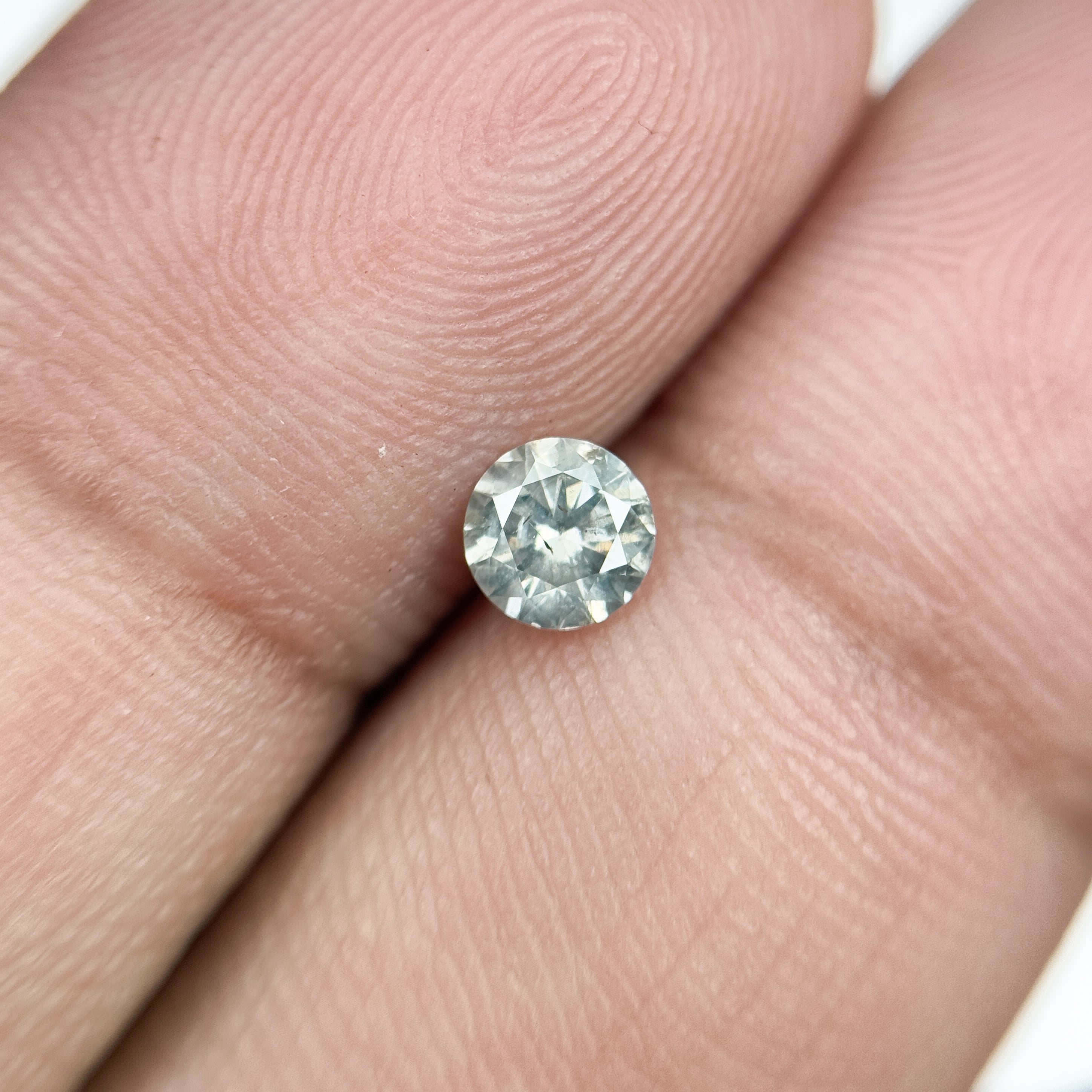 0.32 Ct Round Brilliant Cut Grey Natural Salt and Pepper Diamond