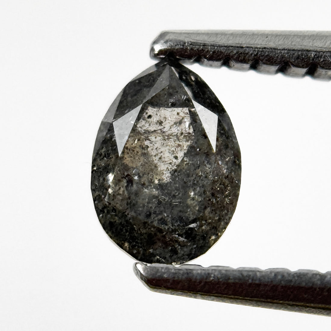 0.57 Ct Pear Rose Cut Grey Natural Galaxy Diamond