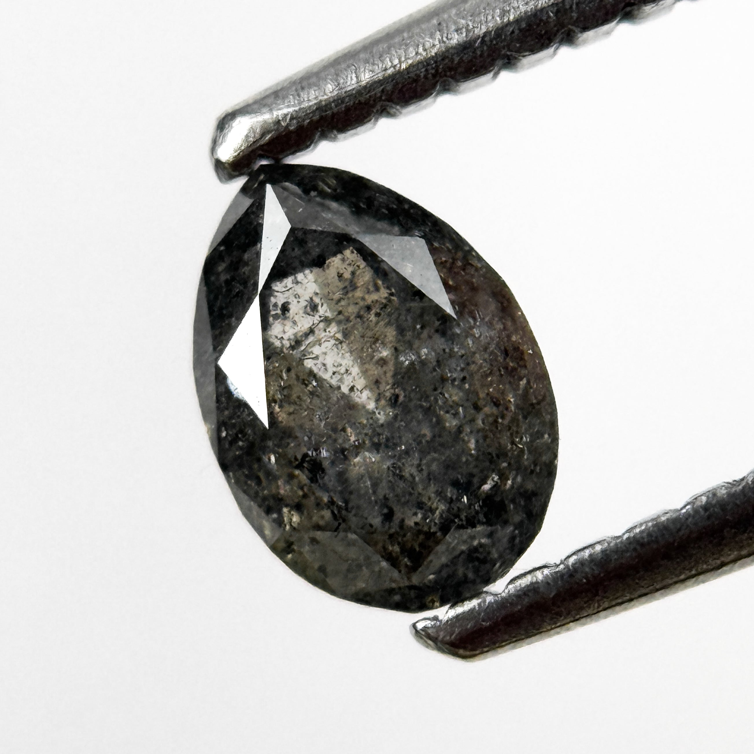 0.57 Ct Pear Rose Cut Grey Natural Galaxy Diamond