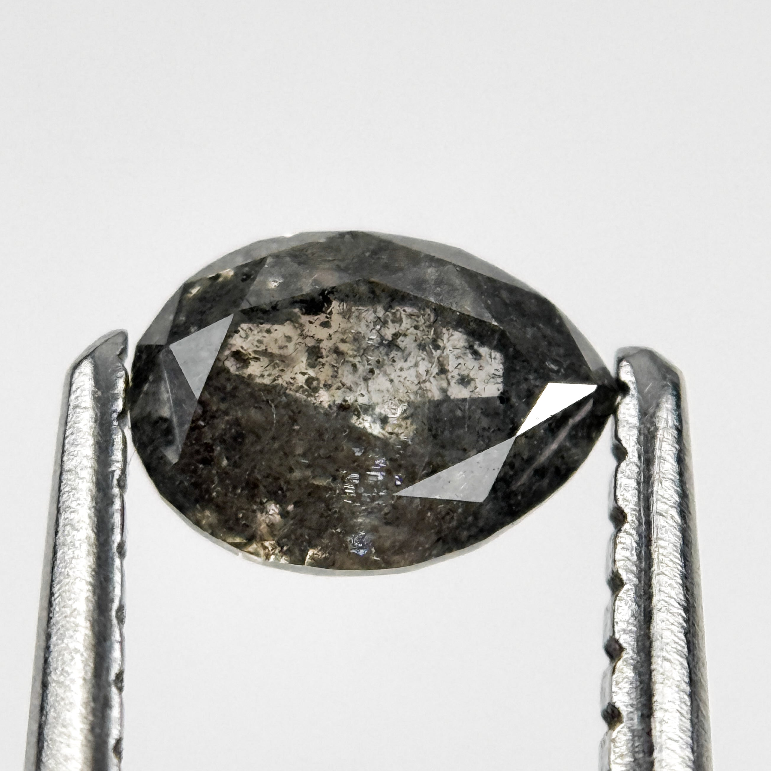 0.57 Ct Pear Rose Cut Grey Natural Galaxy Diamond