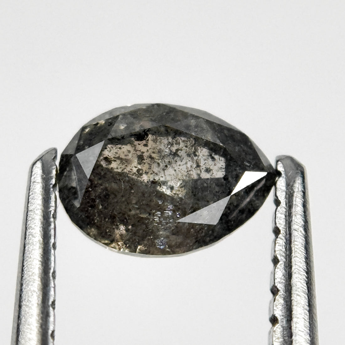 0.57 Ct Pear Rose Cut Grey Natural Galaxy Diamond