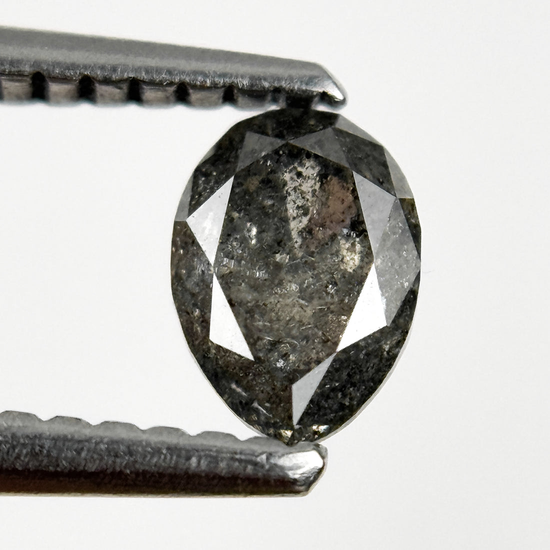 0.57 Ct Pear Rose Cut Grey Natural Galaxy Diamond