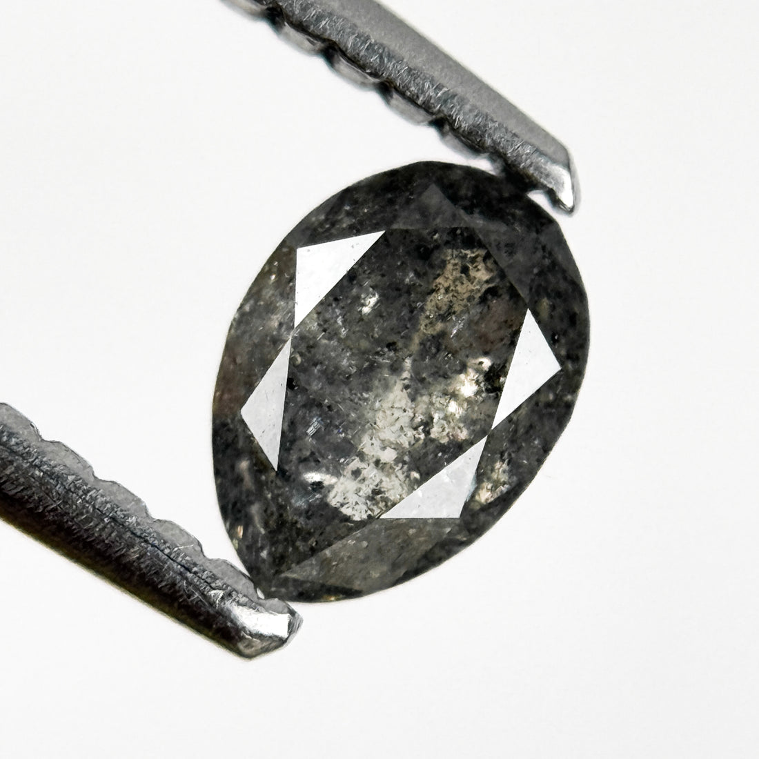 0.57 Ct Pear Rose Cut Grey Natural Galaxy Diamond