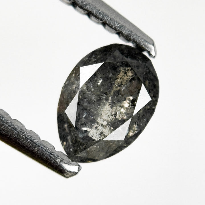 0.57 Ct Pear Rose Cut Grey Natural Galaxy Diamond