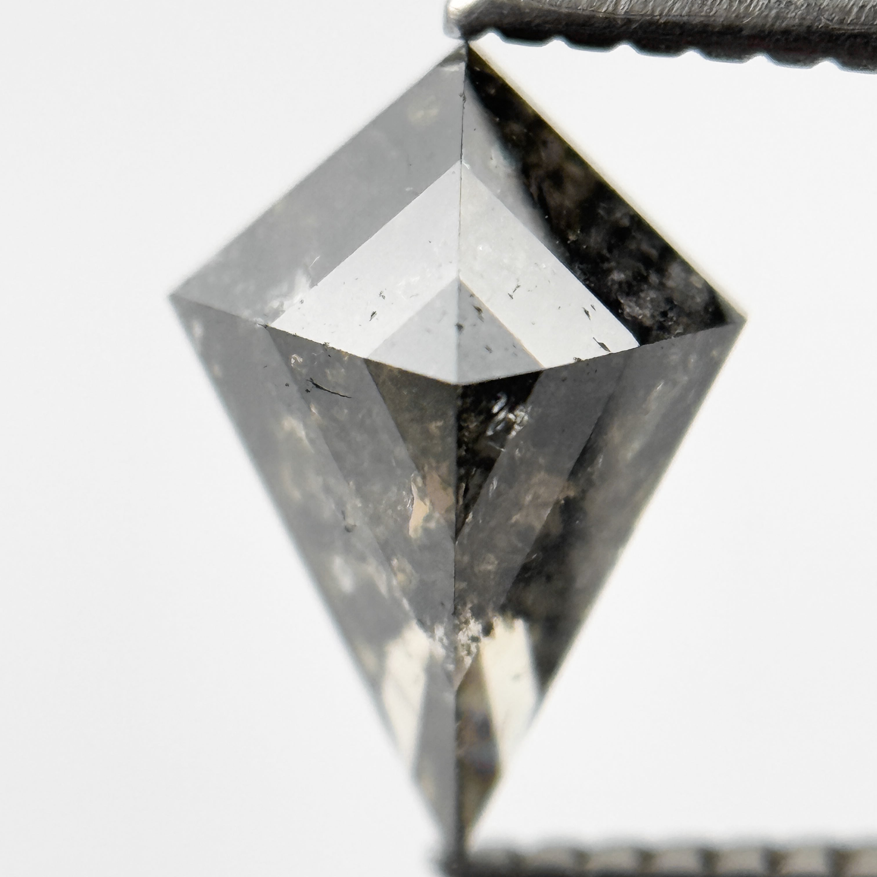 1.55 Ct Kite Rose Cut Grey Natural Salt and Pepper Diamond