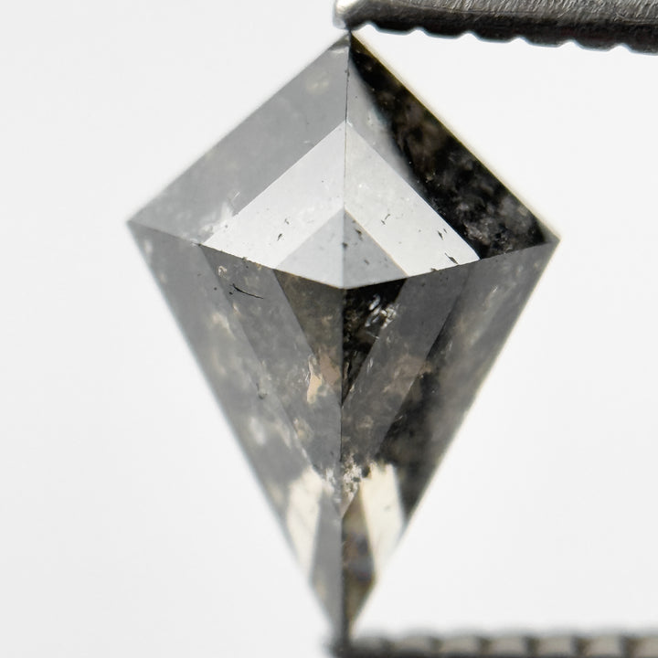 1.55 Ct Kite Rose Cut Grey Natural Salt and Pepper Diamond