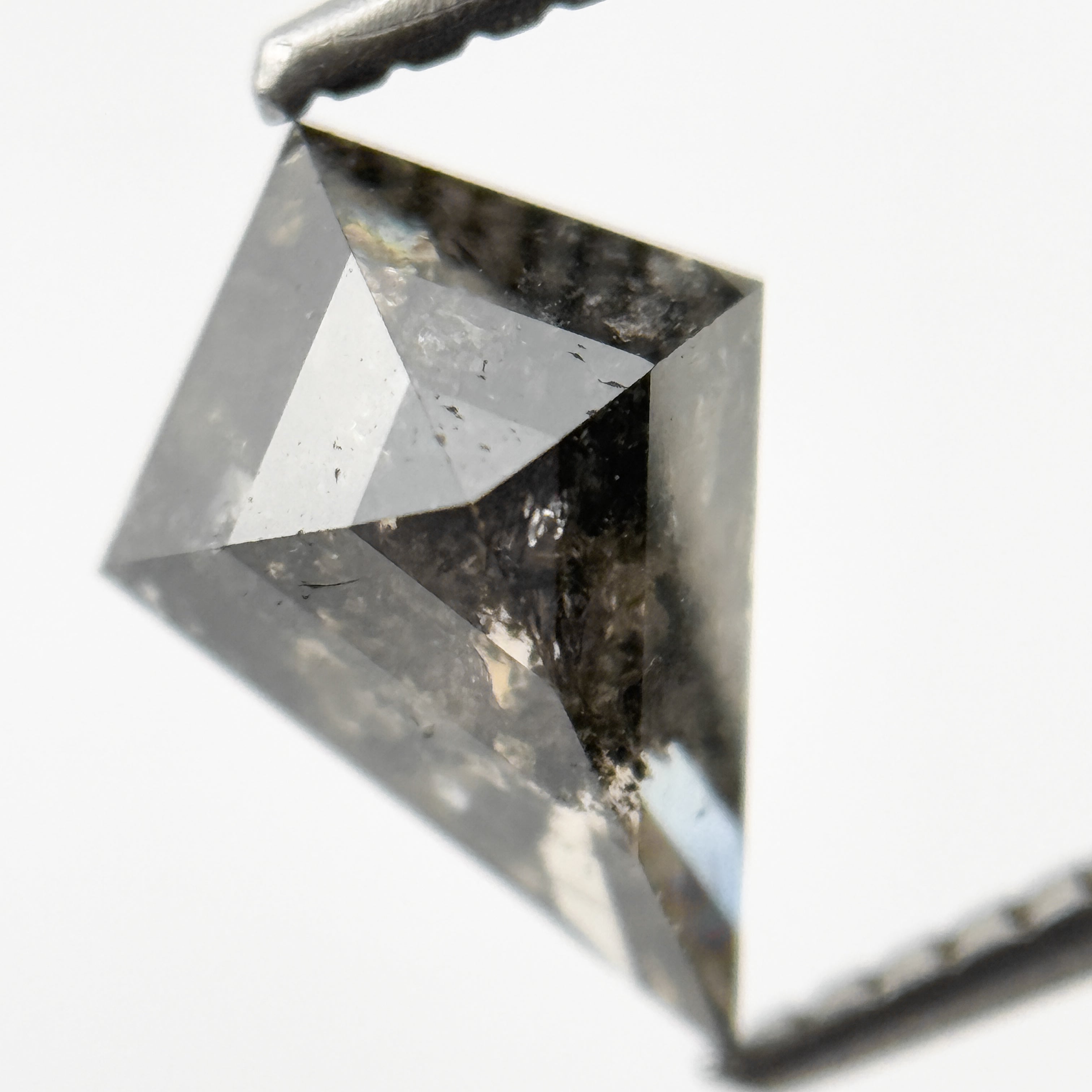 1.55 Ct Kite Rose Cut Grey Natural Salt and Pepper Diamond