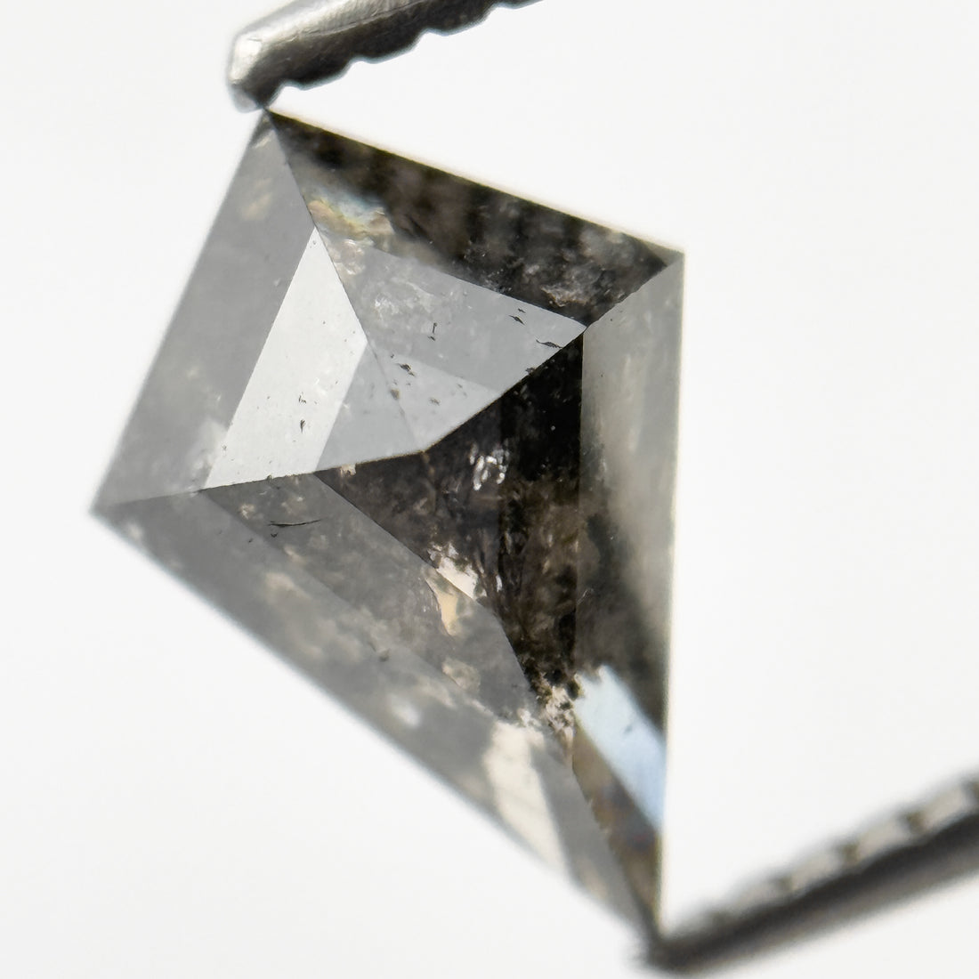 1.55 Ct Kite Rose Cut Grey Natural Salt and Pepper Diamond