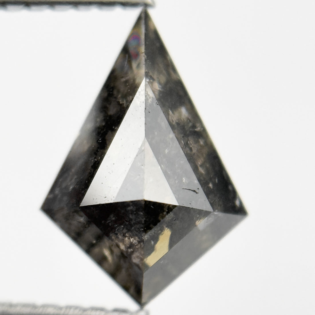 1.55 Ct Kite Rose Cut Grey Natural Salt and Pepper Diamond