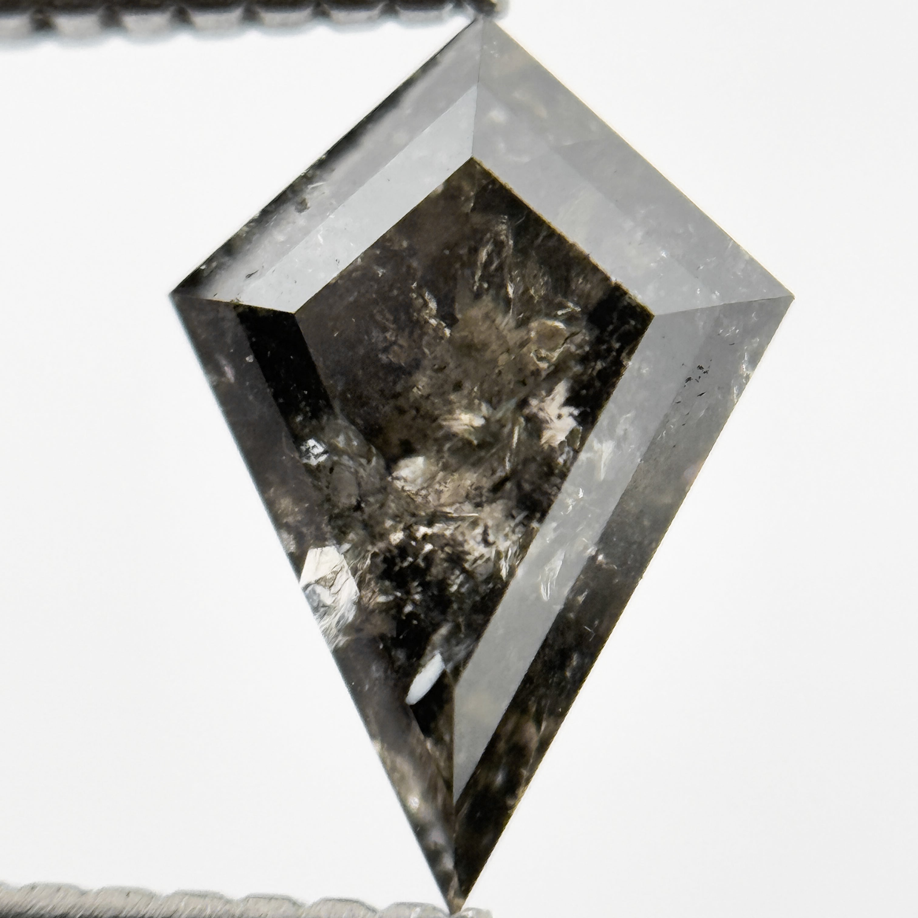 1.55 Ct Kite Rose Cut Grey Natural Salt and Pepper Diamond