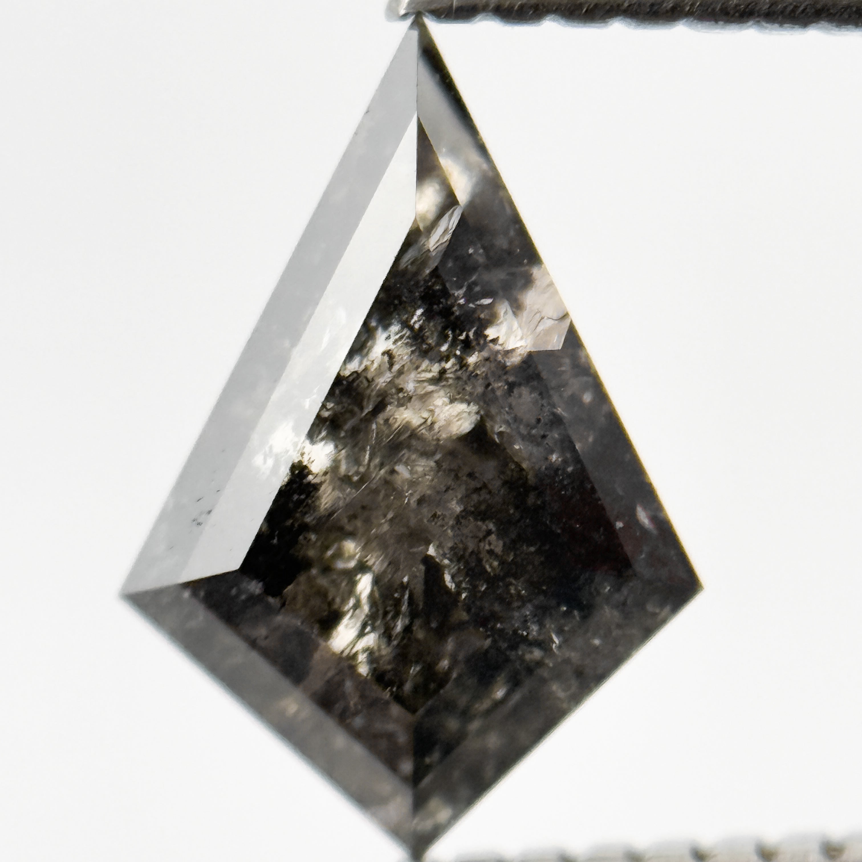 1.55 Ct Kite Rose Cut Grey Natural Salt and Pepper Diamond