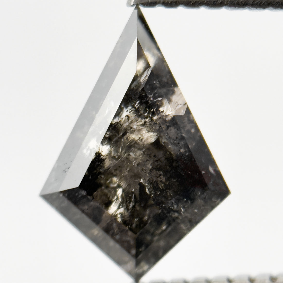 1.55 Ct Kite Rose Cut Grey Natural Salt and Pepper Diamond