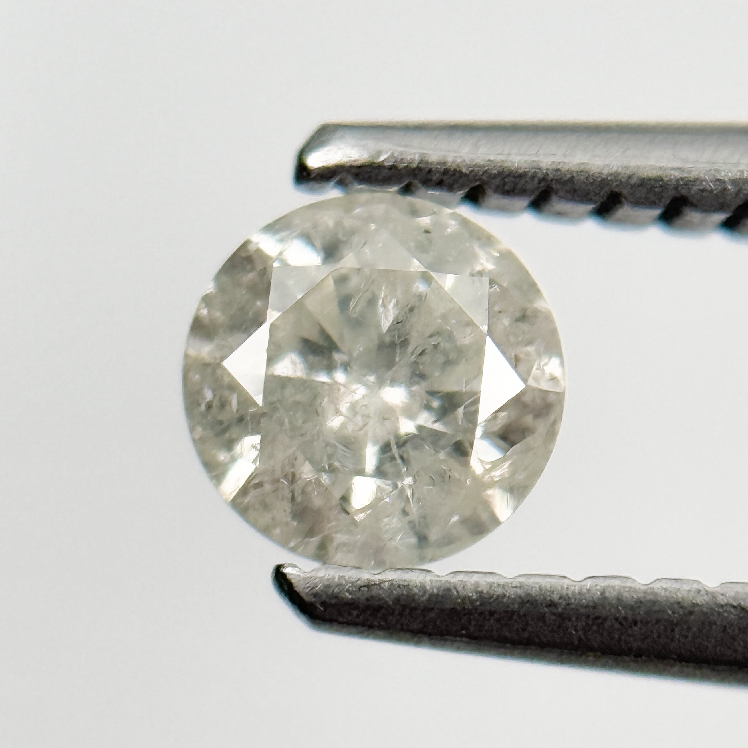 0.36 Ct Round Brilliant Cut Grey Natural Salt and Pepper Diamond