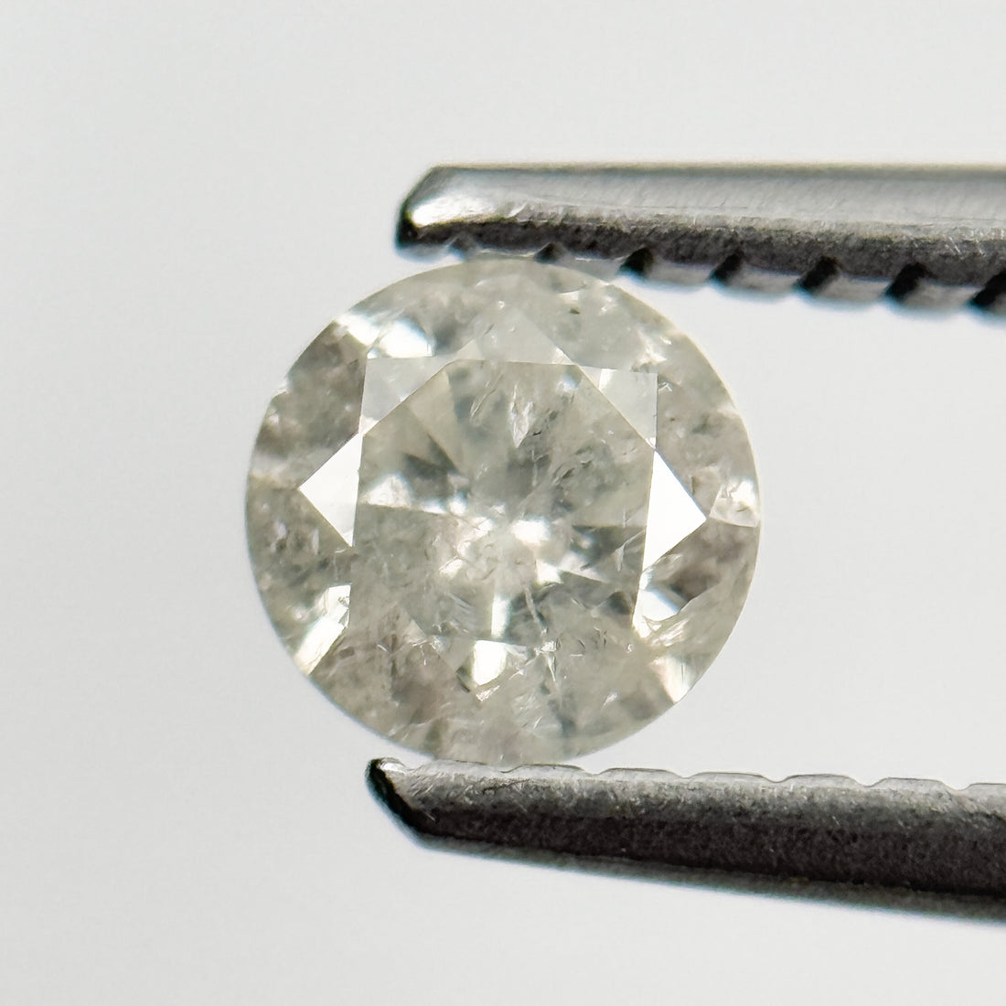 0.36 Ct Round Brilliant Cut Grey Natural Salt and Pepper Diamond