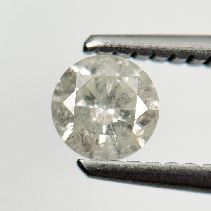 0.36 Ct Round Brilliant Cut Grey Natural Salt and Pepper Diamond