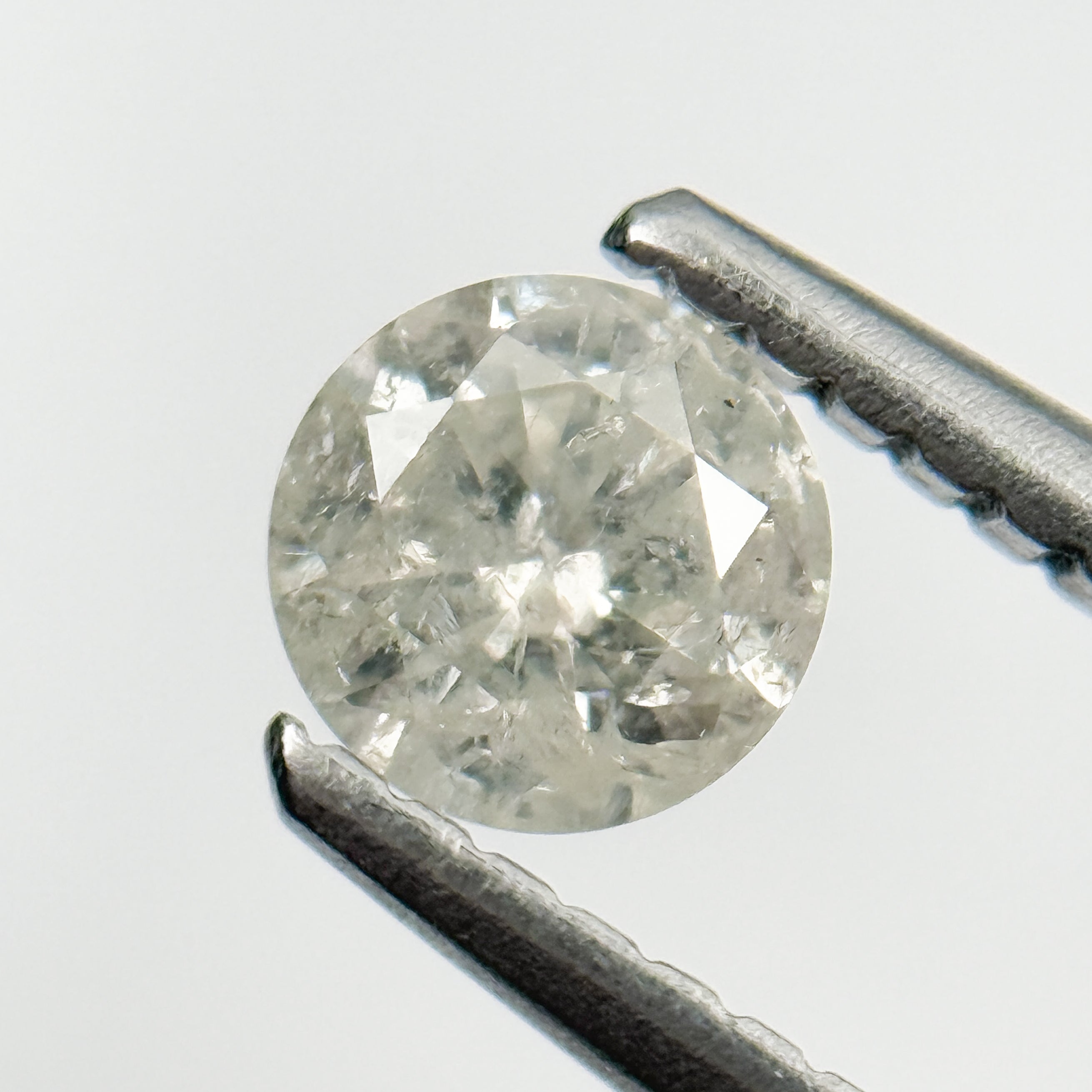0.36 Ct Round Brilliant Cut Grey Natural Salt and Pepper Diamond