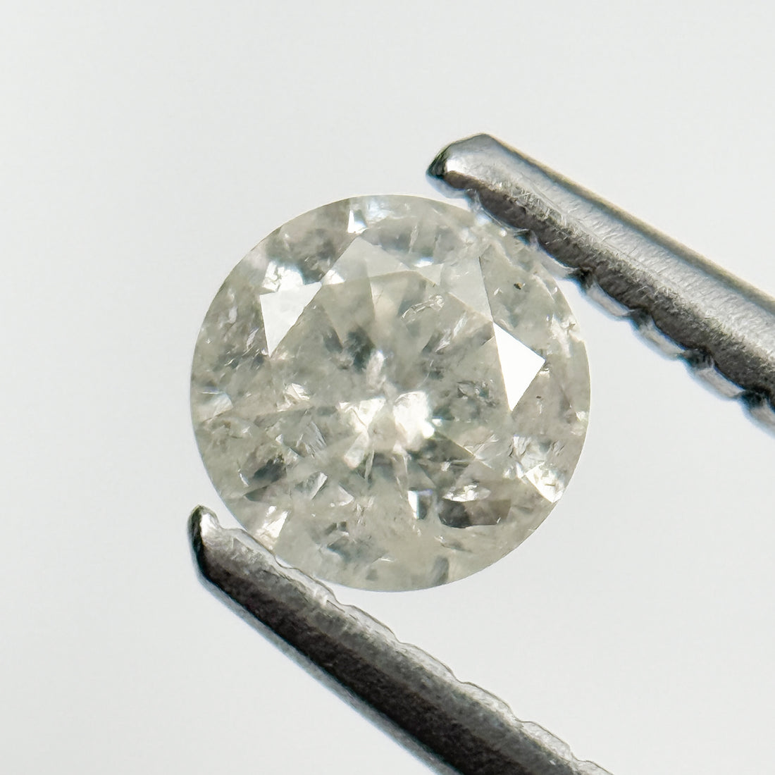 0.36 Ct Round Brilliant Cut Grey Natural Salt and Pepper Diamond