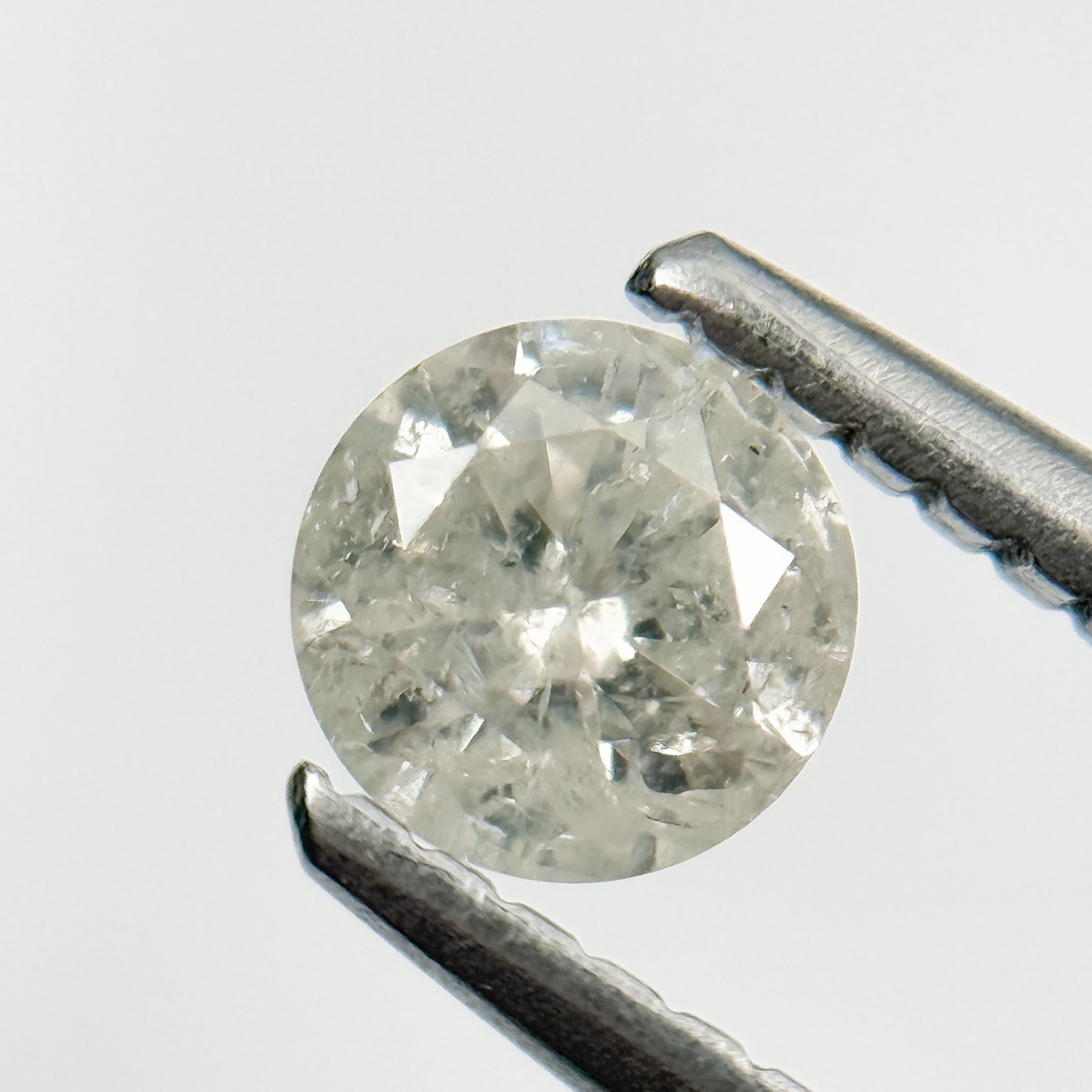 0.36 Ct Round Brilliant Cut Grey Natural Salt and Pepper Diamond