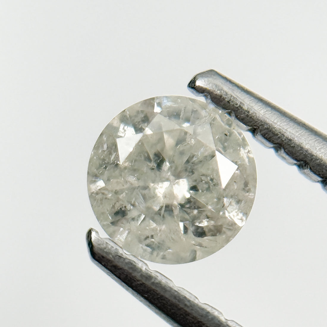 0.36 Ct Round Brilliant Cut Grey Natural Salt and Pepper Diamond