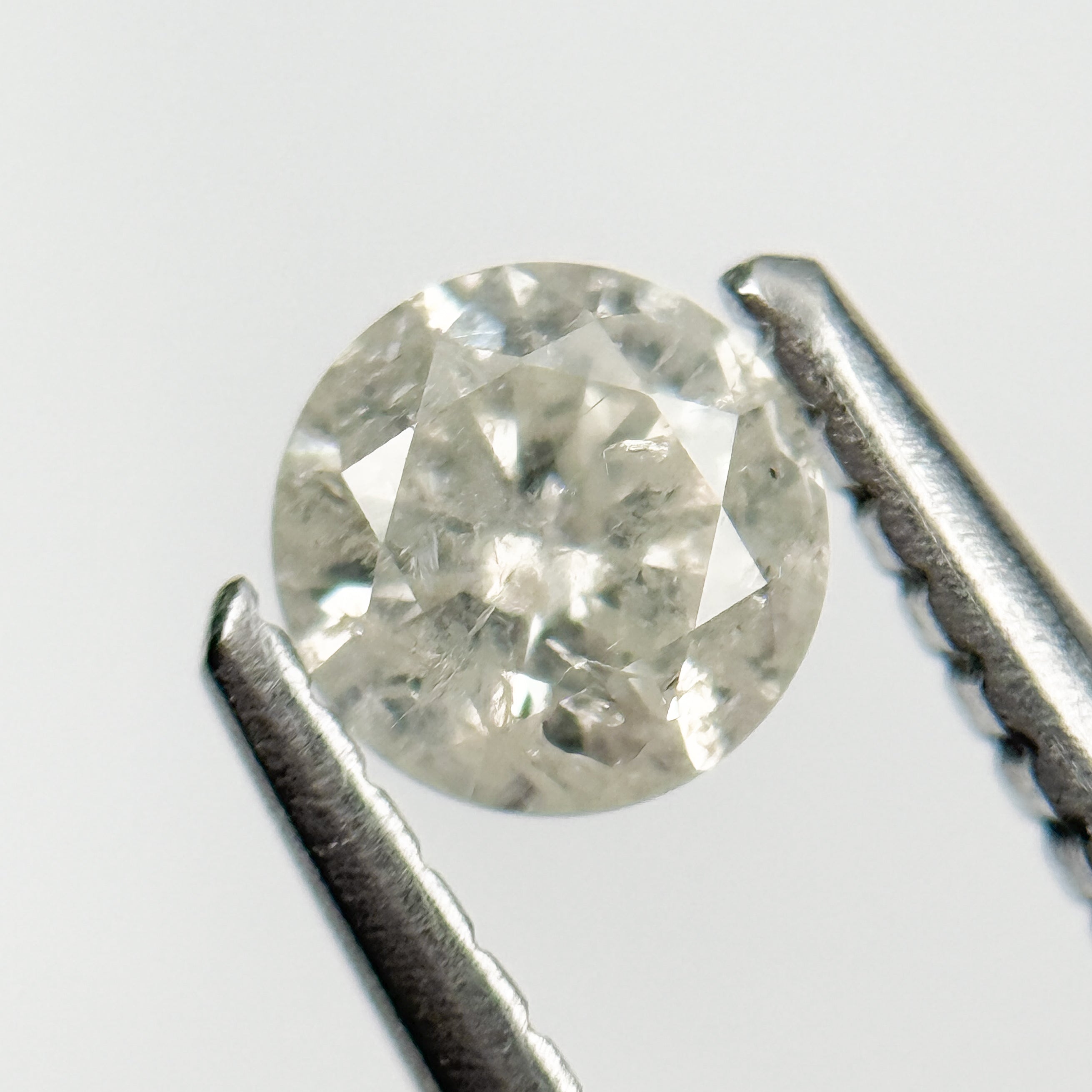 0.36 Ct Round Brilliant Cut Grey Natural Salt and Pepper Diamond