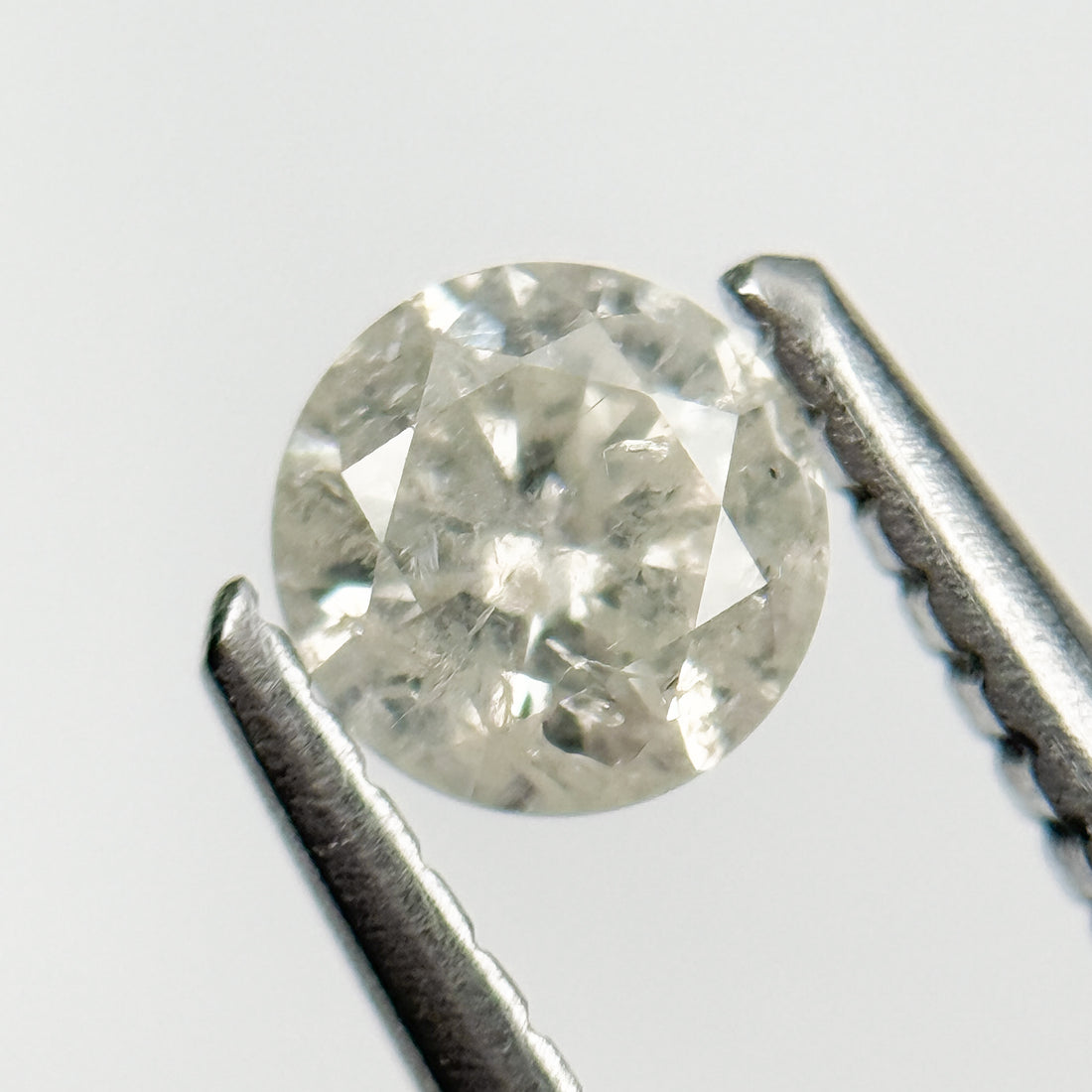 0.36 Ct Round Brilliant Cut Grey Natural Salt and Pepper Diamond