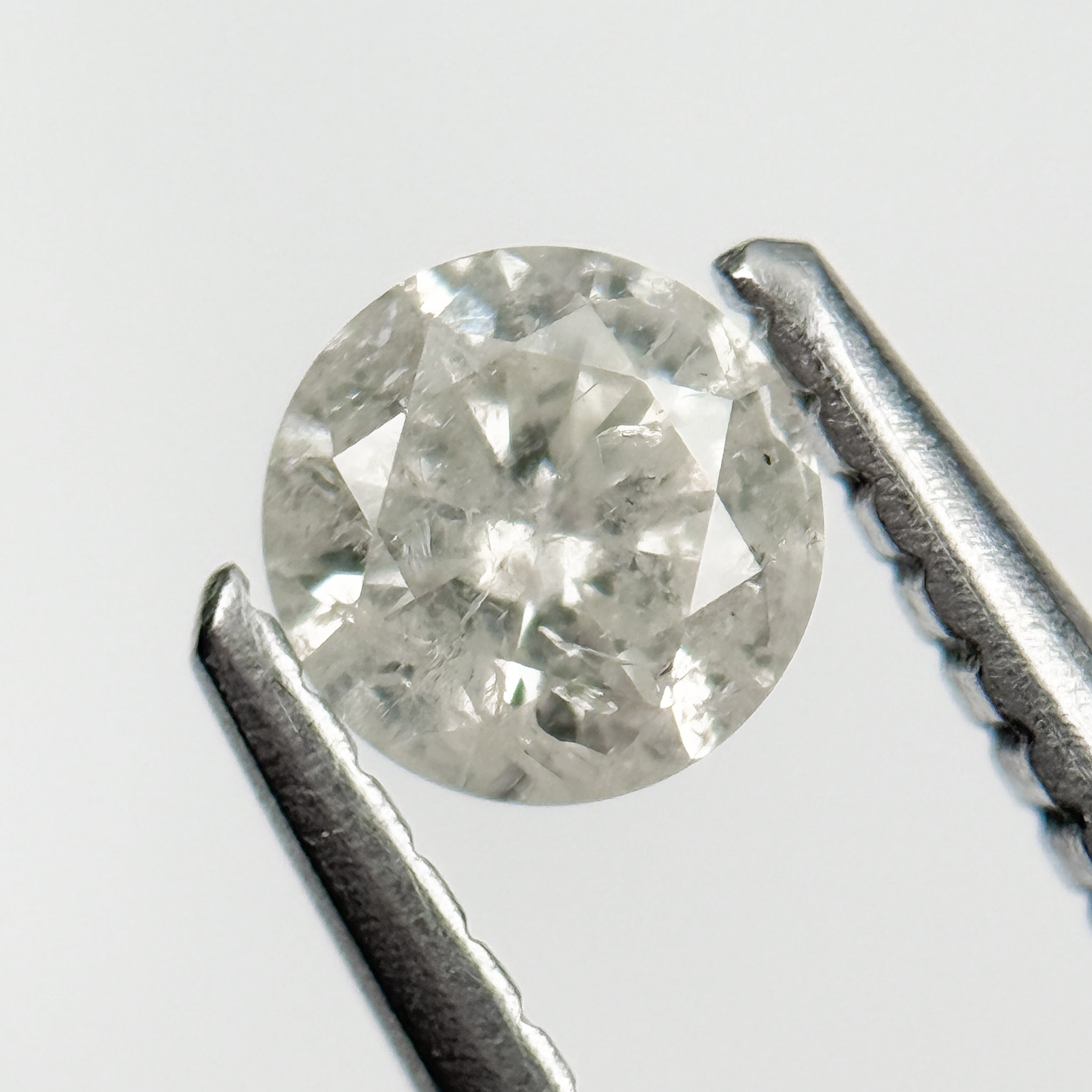 0.36 Ct Round Brilliant Cut Grey Natural Salt and Pepper Diamond