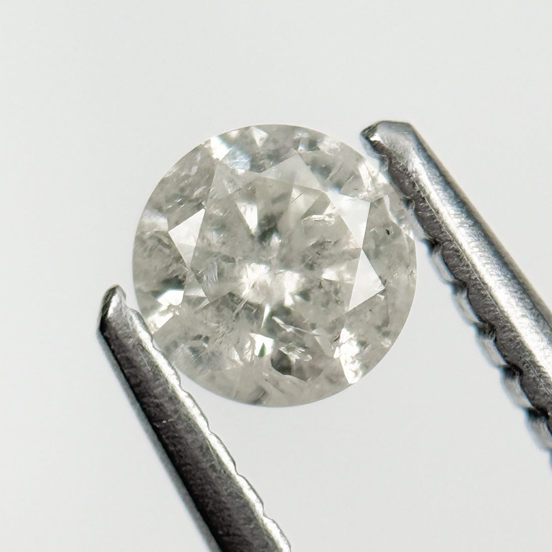 0.36 Ct Round Brilliant Cut Grey Natural Salt and Pepper Diamond