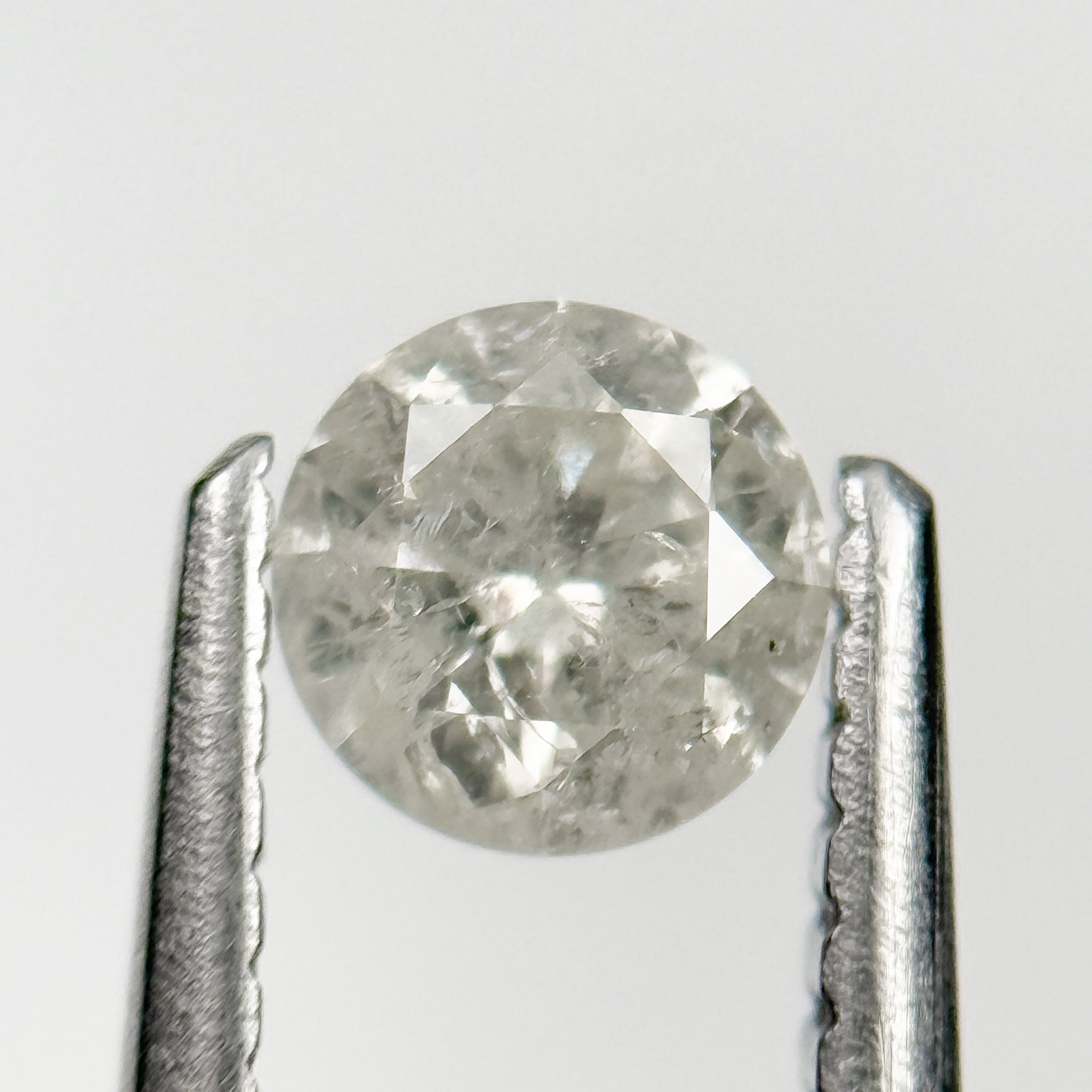 0.36 Ct Round Brilliant Cut Grey Natural Salt and Pepper Diamond