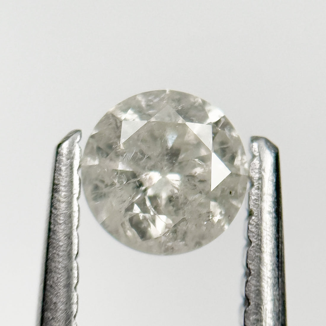 0.36 Ct Round Brilliant Cut Grey Natural Salt and Pepper Diamond
