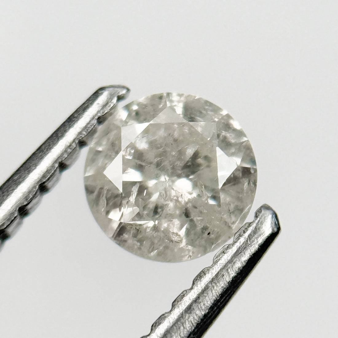 0.36 Ct Round Brilliant Cut Grey Natural Salt and Pepper Diamond