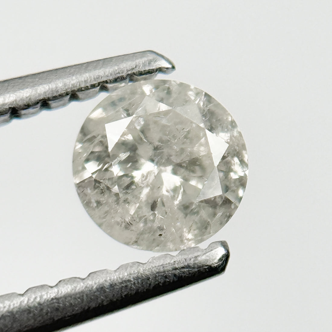 0.36 Ct Round Brilliant Cut Grey Natural Salt and Pepper Diamond