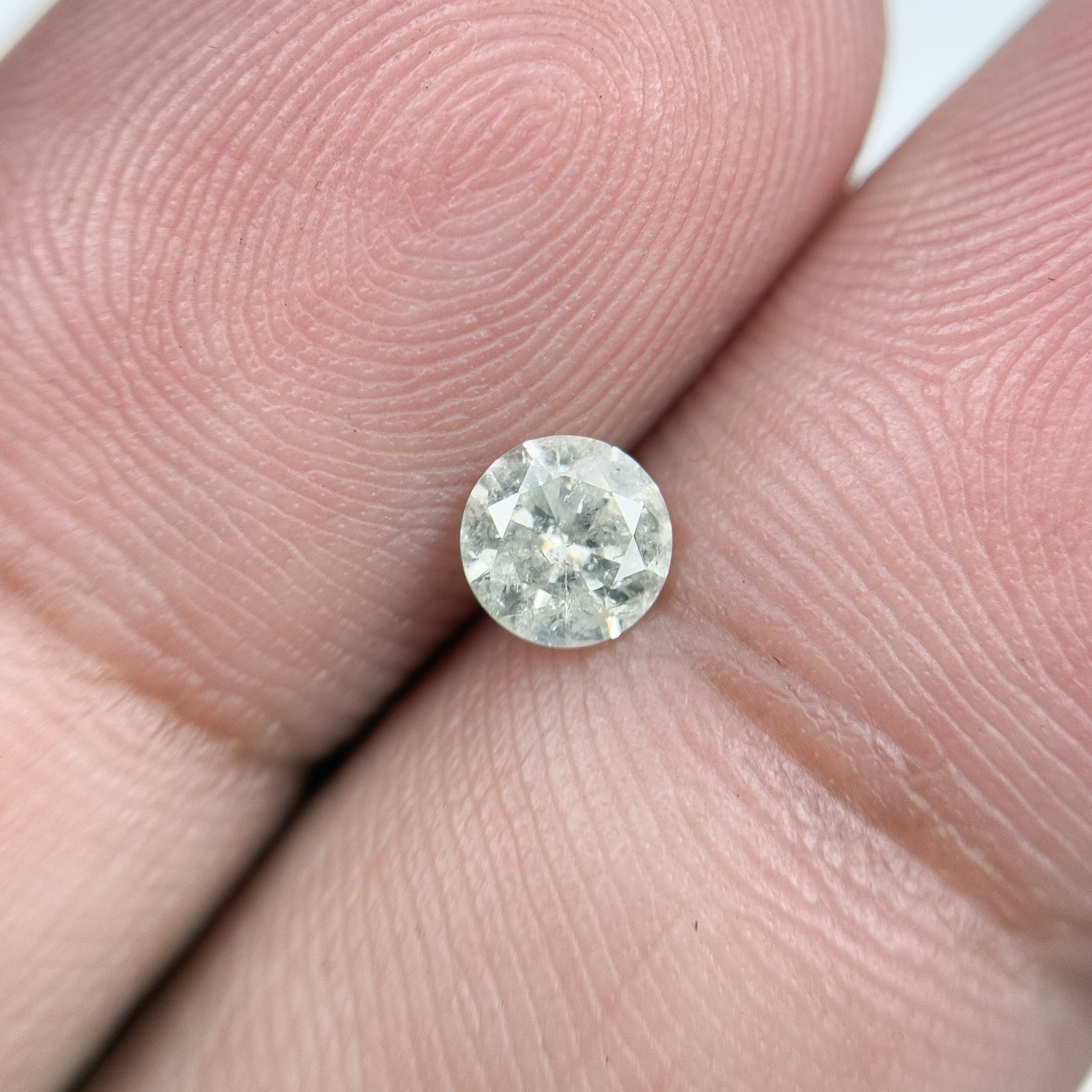 0.36 Ct Round Brilliant Cut Grey Natural Salt and Pepper Diamond