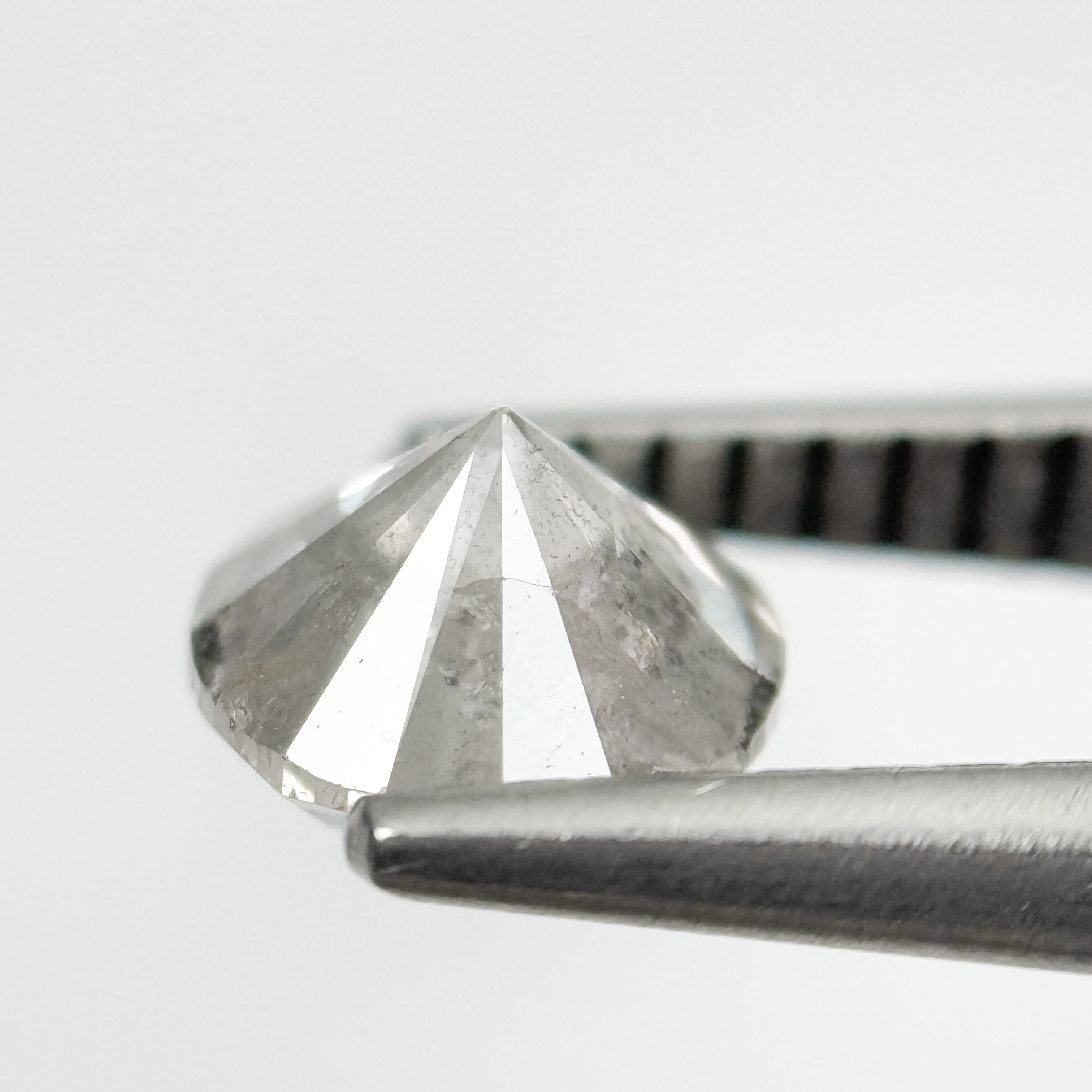 0.90 Ct Round Brilliant Cut Grey Natural Salt and Pepper Diamond