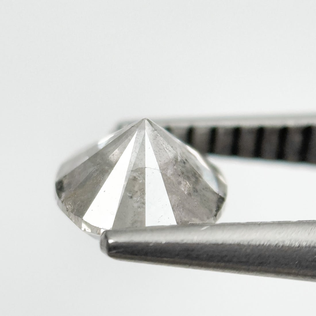 0.90 Ct Round Brilliant Cut Grey Natural Salt and Pepper Diamond