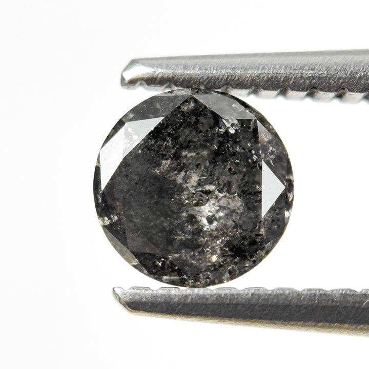0.57 Ct Round Brilliant Cut Grey Natural Galaxy Diamond