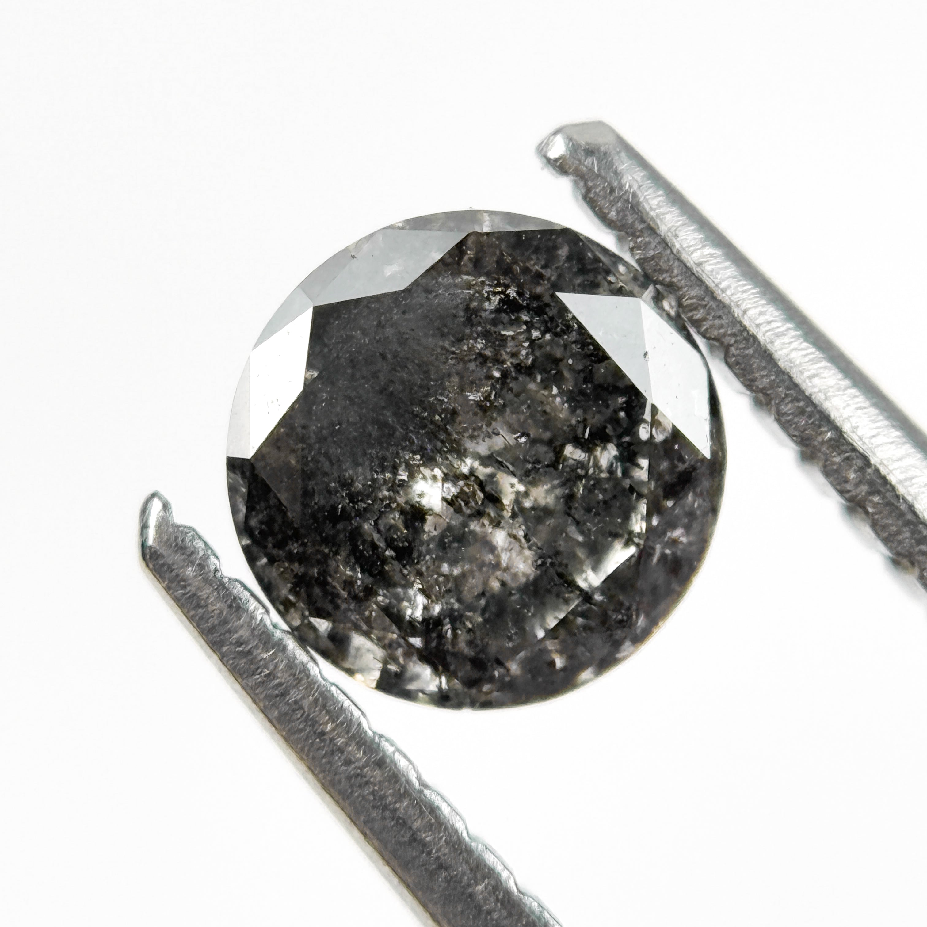 0.57 Ct Round Brilliant Cut Grey Natural Salt and Pepper Diamond