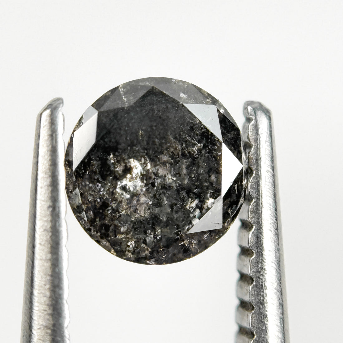 0.57 Ct Round Brilliant Cut Grey Natural Galaxy Diamond