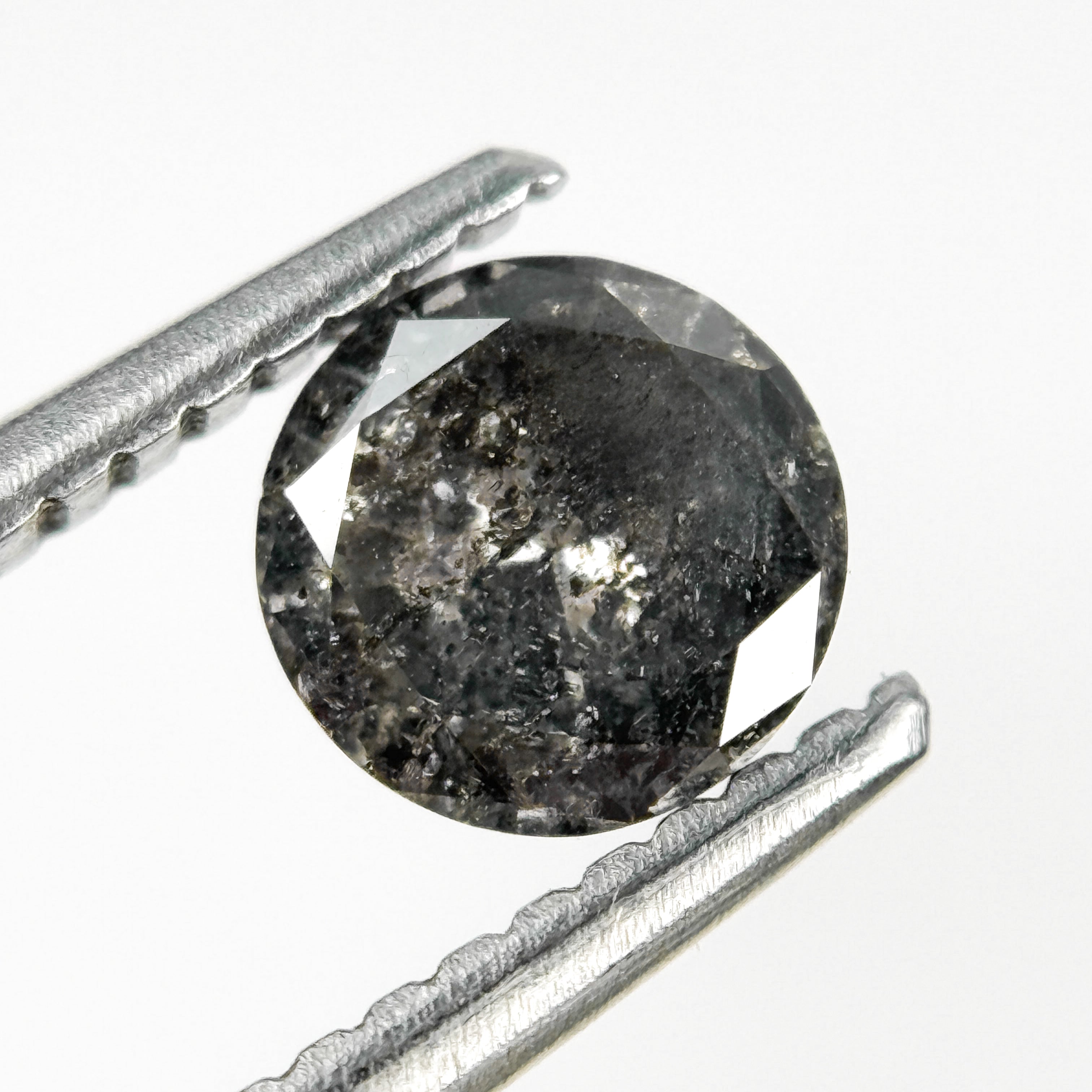 0.57 Ct Round Brilliant Cut Grey Natural Salt and Pepper Diamond