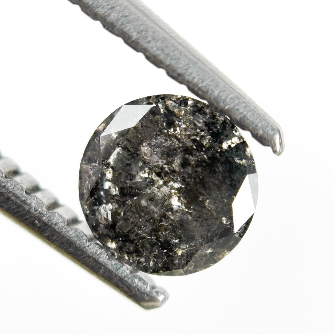 0.57 Ct Round Brilliant Cut Grey Natural Salt and Pepper Diamond