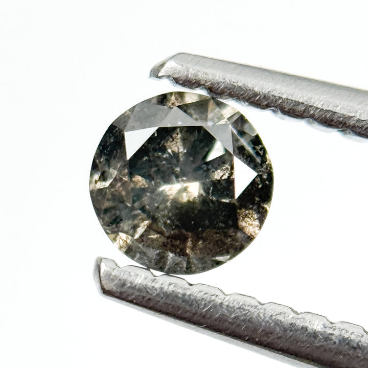 0.27 Ct Round Brilliant Cut Grey Natural Salt and Pepper Diamond