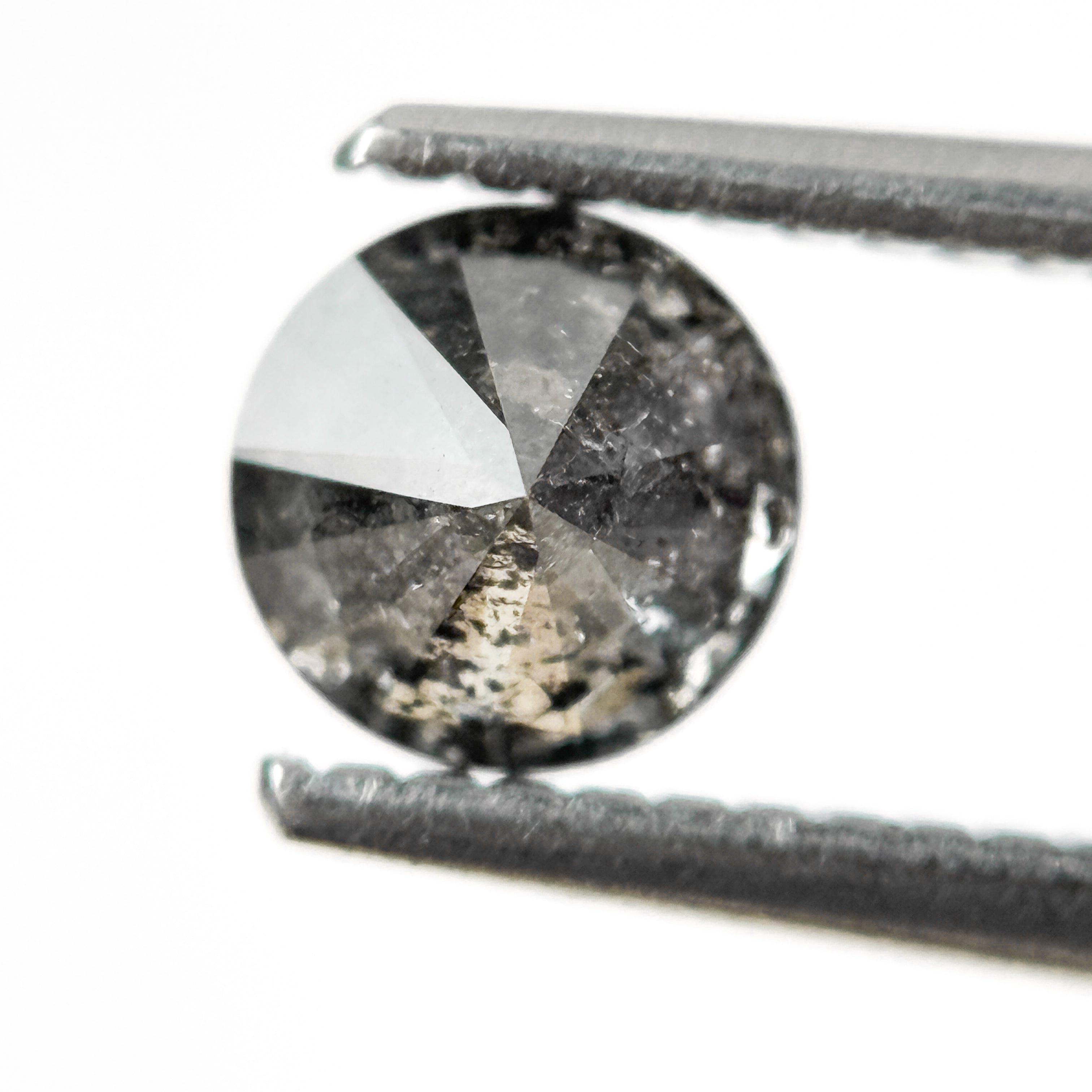 0.57 Ct Round Brilliant Cut Grey Natural Salt and Pepper Diamond