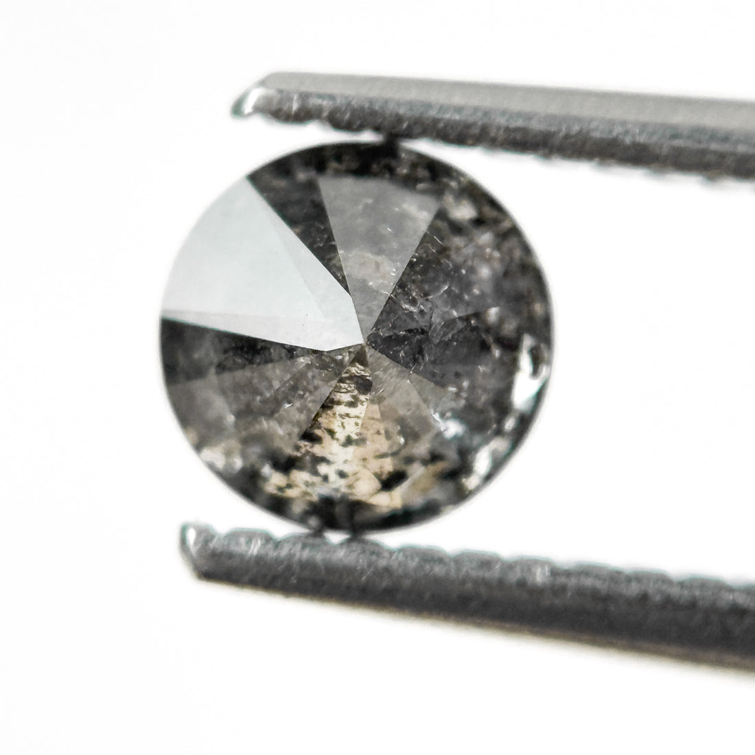 0.57 Ct Round Brilliant Cut Grey Natural Galaxy Diamond