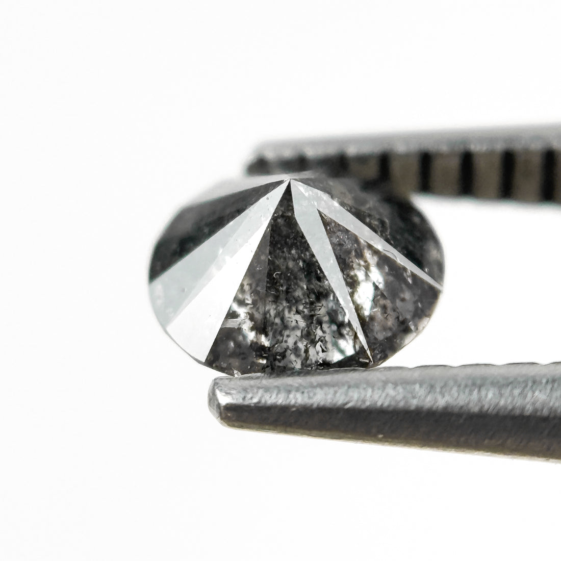 0.57 Ct Round Brilliant Cut Grey Natural Salt and Pepper Diamond