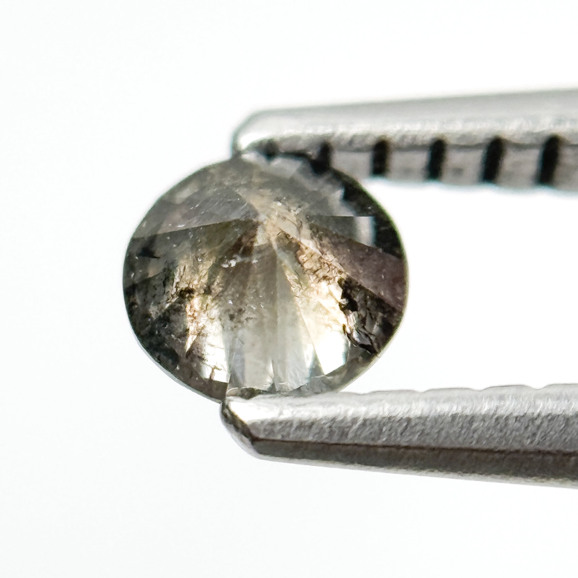0.27 Ct Round Brilliant Cut Grey Natural Salt and Pepper Diamond