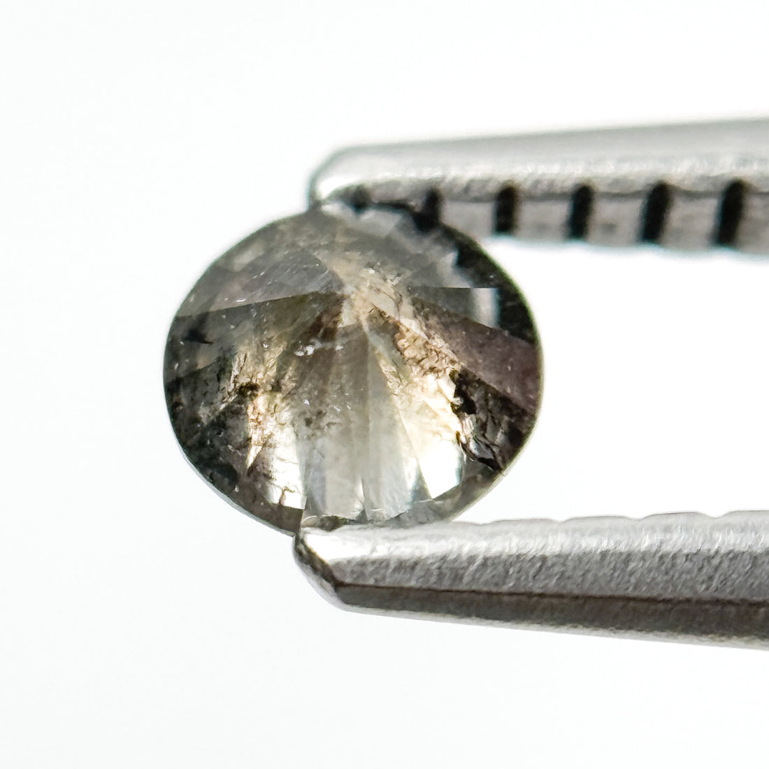 4 MM Round Brilliant Cut Grey Natural Salt and Pepper Diamond